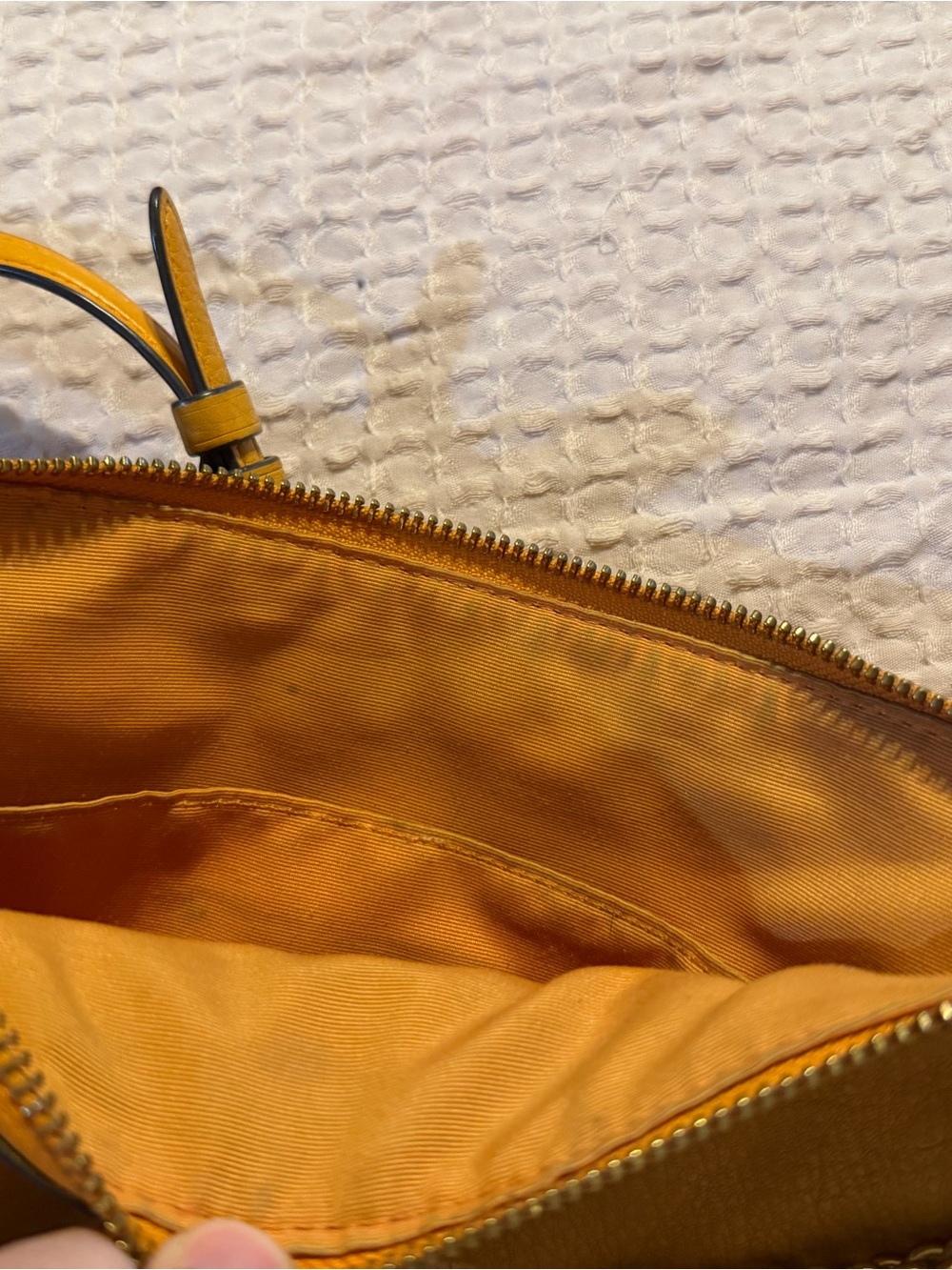 Coach Yellow Pebbled Leather Crossbody with Gold Hardware - Picture 7 of 11